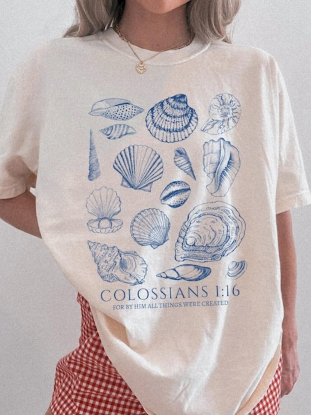 Seashell Bible Verse Shirt, Ocean Life Coastal Aesthetic Tee